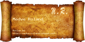 Medve Roland névjegykártya